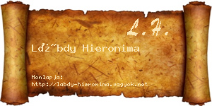 Lábdy Hieronima névjegykártya